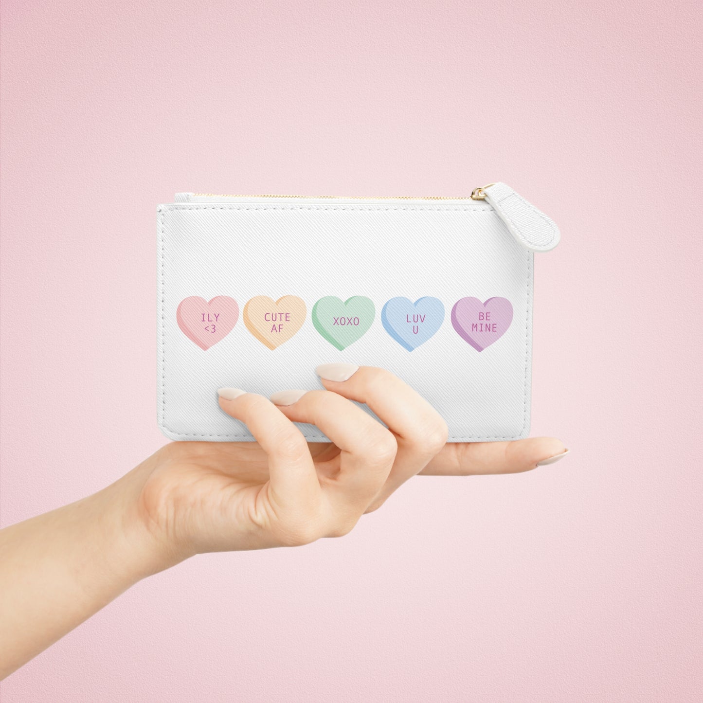 Candy Hearts Mini Clutch Bag