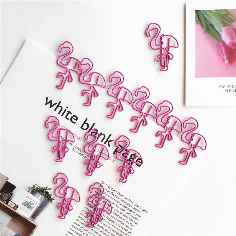 12Pcs/Set Cute Flamingo Paper Clips