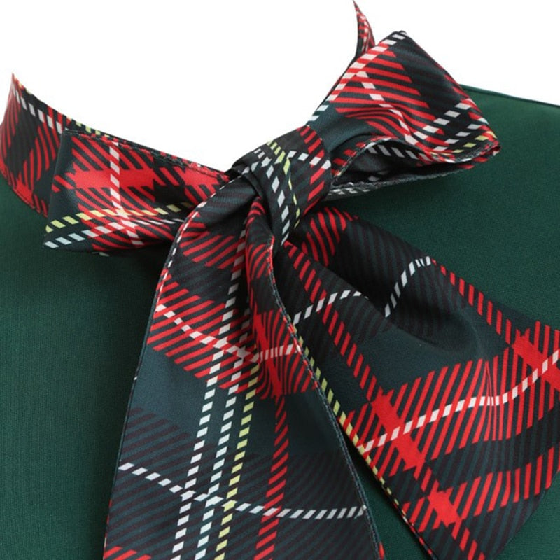 Vintage Style Plaid A Line Dress