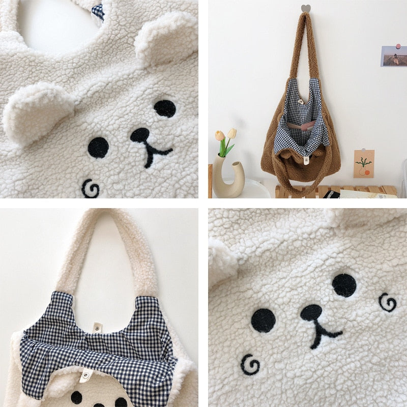 Animal Plush Tote Bag
