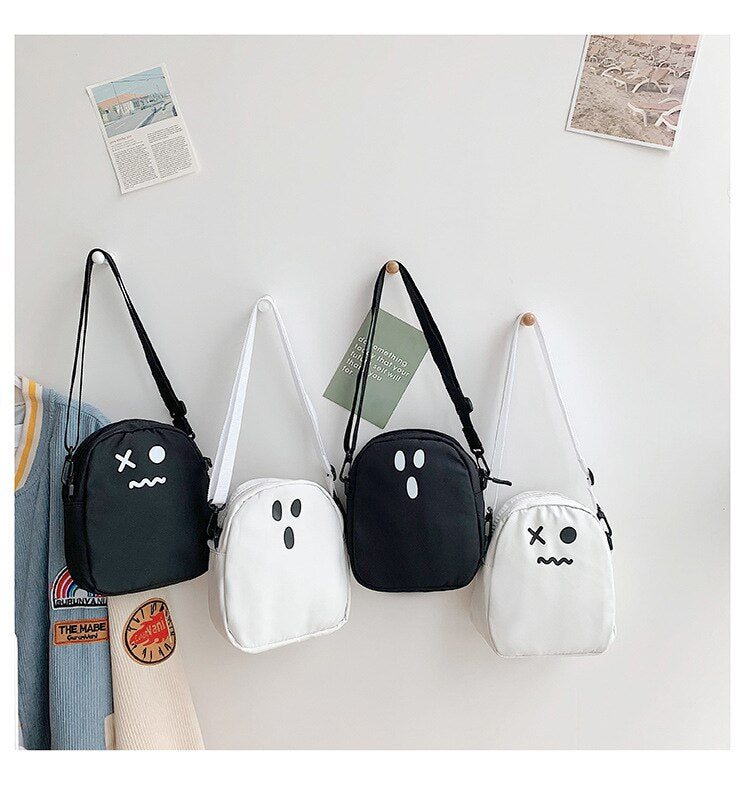 Black and White Ghost Shoulder Bag