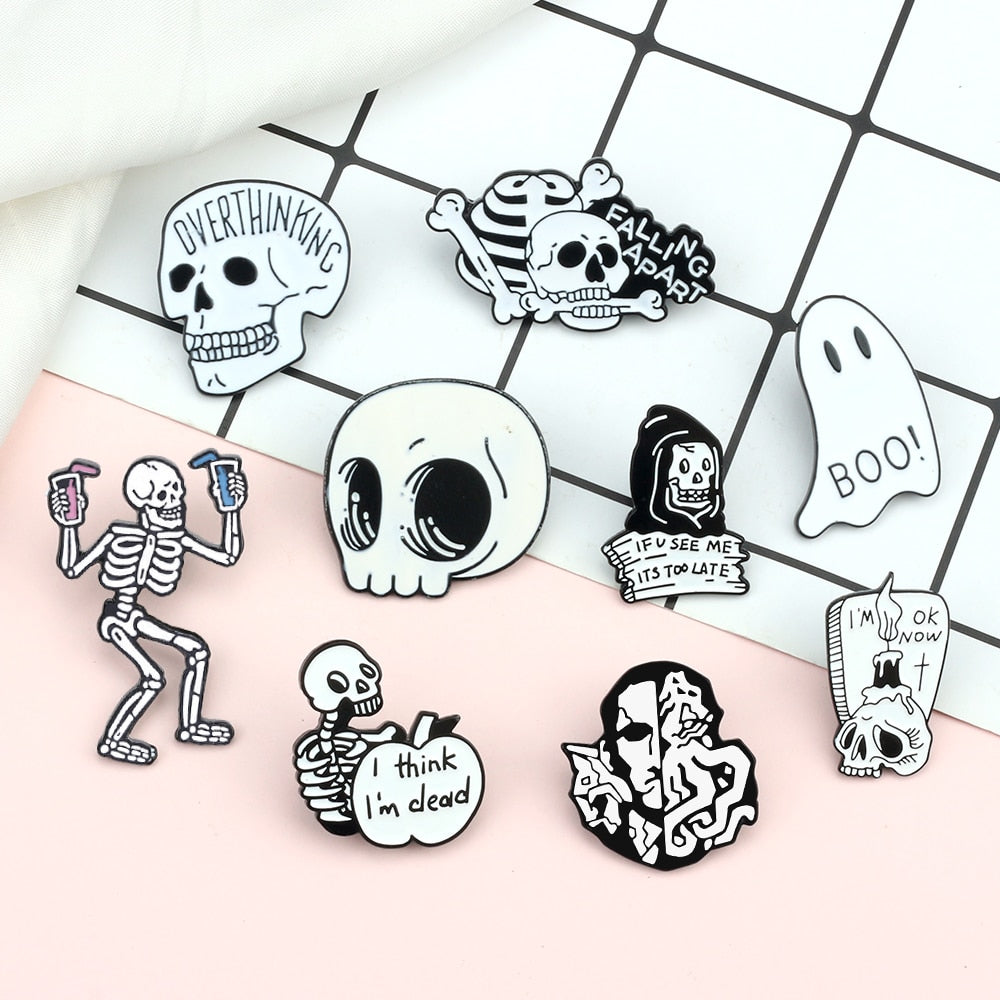Black and White Horror Pins