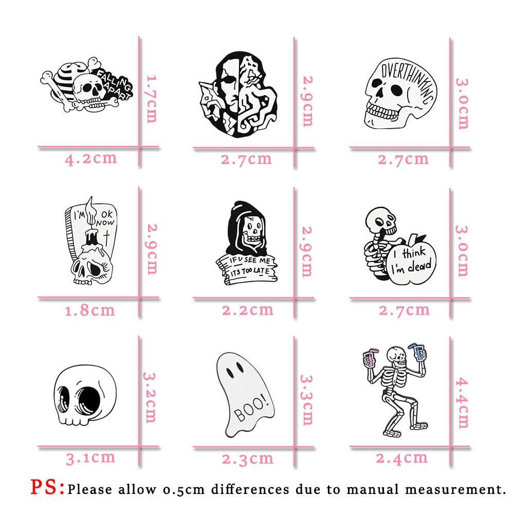 Black and White Horror Pins