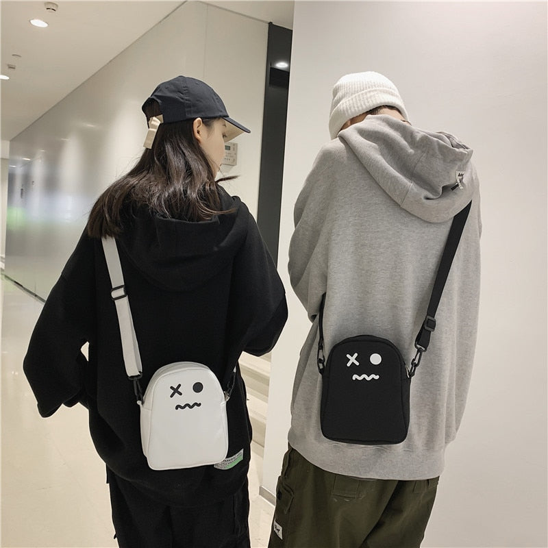 Black and White Ghost Shoulder Bag