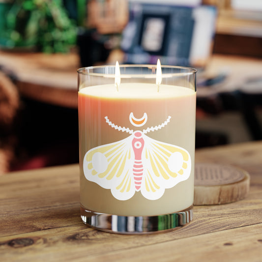 Moth Illustration Scented Candle - Full Glass, 11oz