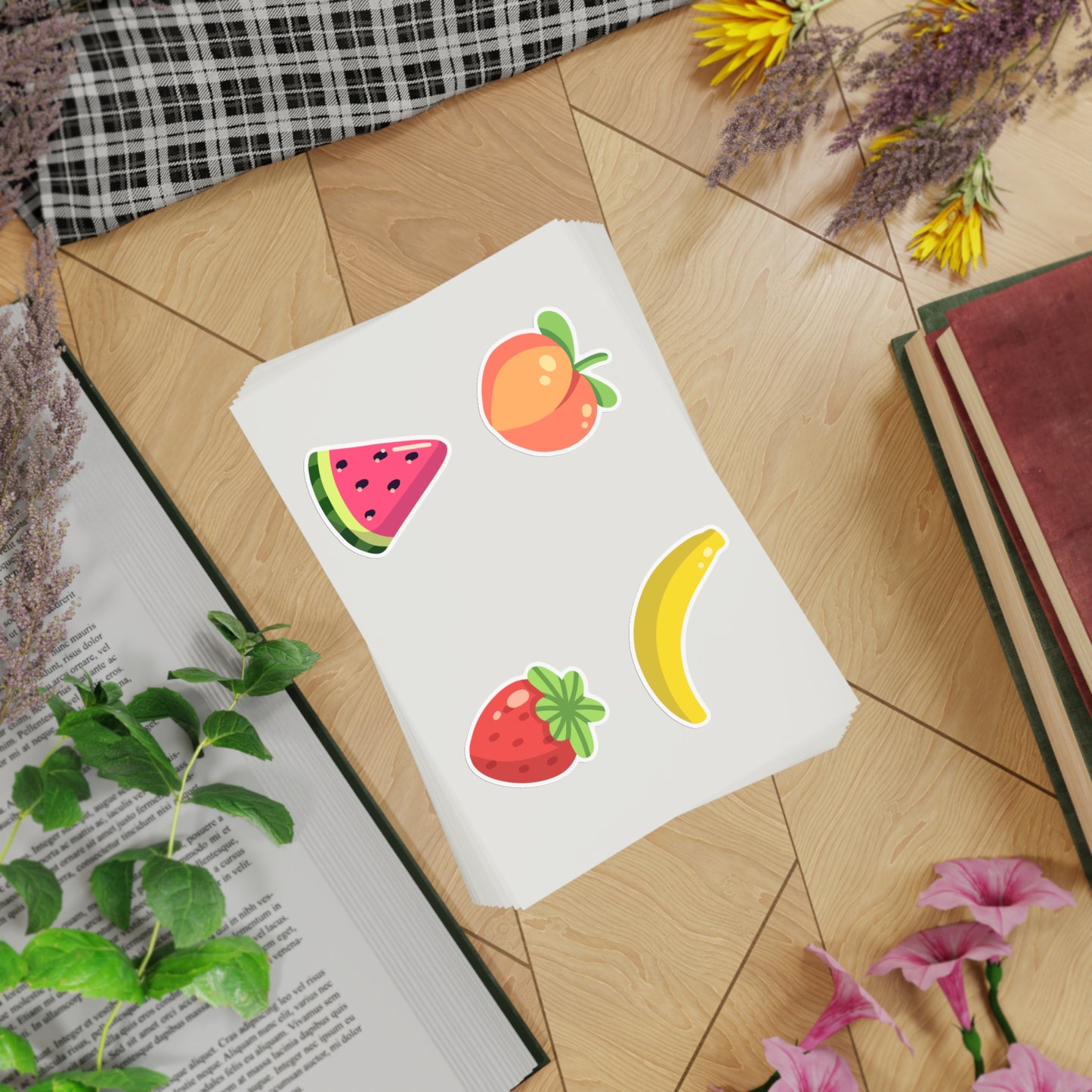 Mixed Fruit Sticker Sheet Bundle, 10pcs