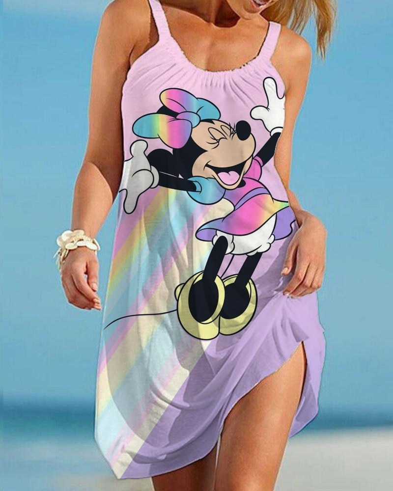 Mickey/Minnie Mouse Print Summer Dress
